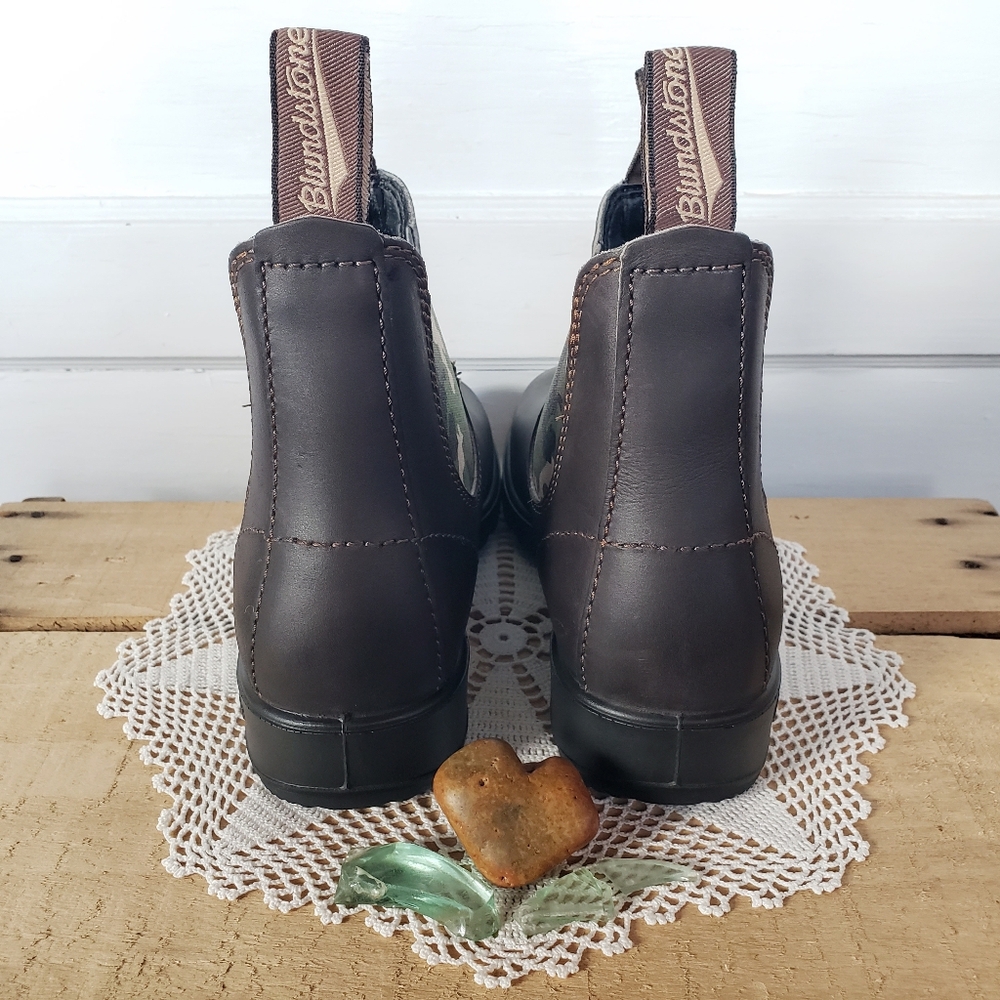 New*Blundstone Camo Stout Brown Chelsea Ankle Boot Boho Gypsy #2301 AU3½ | 6.5US - Picture 8 of 12